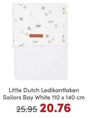 Promoties Little dutch ledikantlaken sailors bay white - Little Dutch - Geldig van 19/11/2023 tot 27/11/2023 bij Baby & Tiener Megastore