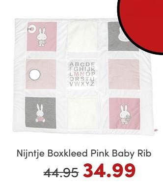 Promoties Nijntje boxkleed pink baby rib - Nijntje - Geldig van 19/11/2023 tot 27/11/2023 bij Baby & Tiener Megastore