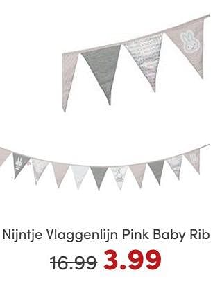 Promoties Nijntje vlaggenlijn pink baby rib - Nijntje - Geldig van 19/11/2023 tot 27/11/2023 bij Baby & Tiener Megastore