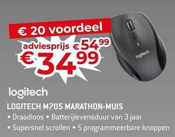 Promoties Logitech logitech m705 marathon-muis - Logitech - Geldig van 17/11/2023 tot 27/11/2023 bij Exellent