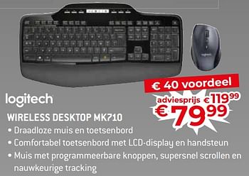 Promoties Logitech wireless desktop mk710 - Logitech - Geldig van 17/11/2023 tot 27/11/2023 bij Exellent