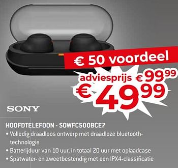Promoties Sony hoofdtelefoon - sowfc500bce7 - Sony - Geldig van 17/11/2023 tot 27/11/2023 bij Exellent