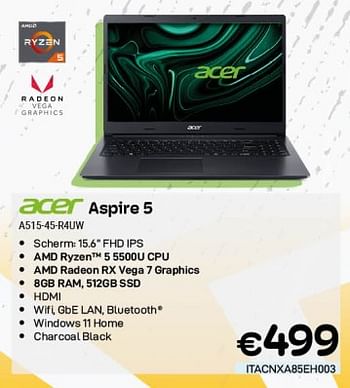 Promoties Acer aspire 5 a515-45-r4uw - Acer - Geldig van 17/11/2023 tot 27/11/2023 bij Compudeals