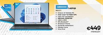 Promoties Medion laptop md62571 - Medion - Geldig van 17/11/2023 tot 27/11/2023 bij Compudeals