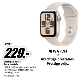Promoties Apple watch se 40mm smartwatch - Apple - Geldig van 23/11/2023 tot 27/11/2023 bij Media Markt