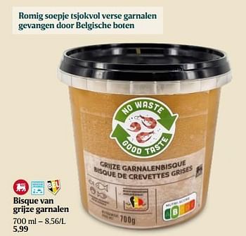 Promoties Bisque van grijze garnalen - Huismerk - Delhaize - Geldig van 23/11/2023 tot 29/11/2023 bij Delhaize