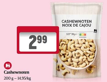 Promoties Cashewnoten - Huismerk - Delhaize - Geldig van 23/11/2023 tot 29/11/2023 bij Delhaize