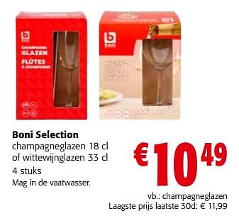 Promoties Boni selection champagneglazen - Boni - Geldig van 15/11/2023 tot 28/11/2023 bij Colruyt