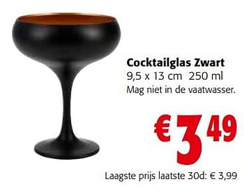 Promoties Cocktailglas zwart - Huismerk - Colruyt - Geldig van 15/11/2023 tot 28/11/2023 bij Colruyt