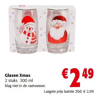 Promoties Glazen xmas - Huismerk - Colruyt - Geldig van 15/11/2023 tot 28/11/2023 bij Colruyt