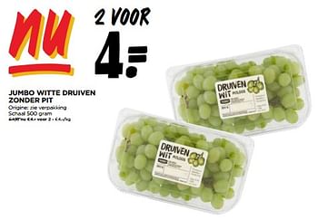 Promoties Jumbo witte druiven zonder pit - Huismerk - Jumbo - Geldig van 22/11/2023 tot 28/11/2023 bij Jumbo