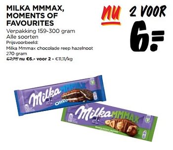 Promoties Milka mmmax chocolade reep hazelnoot - Milka - Geldig van 22/11/2023 tot 28/11/2023 bij Jumbo