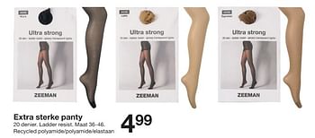 Promoties Extra sterke panty - Huismerk - Zeeman  - Geldig van 18/11/2023 tot 27/11/2023 bij Zeeman