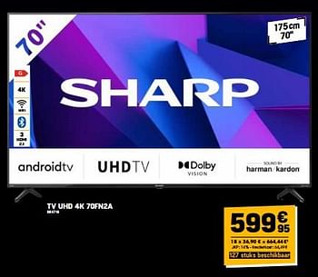Promoties Sharp tv uhd 4k 70fn2a - Sharp - Geldig van 21/11/2023 tot 27/11/2023 bij Electro Depot