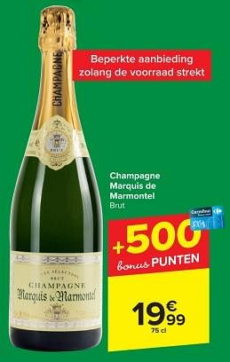 Promoties Champagne marquis de marmontel brut - Champagne - Geldig van 22/11/2023 tot 28/11/2023 bij Carrefour Express