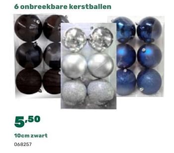 Promoties 6 onbreekbare kerstballen zwart - Huismerk - Happyland - Geldig van 07/11/2023 tot 06/01/2024 bij Happyland