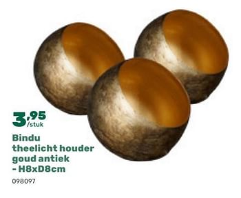 Promoties Bindu theelicht houder goud antiek - Huismerk - Happyland - Geldig van 07/11/2023 tot 06/01/2024 bij Happyland