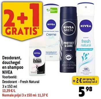 Promoties Deodorant, douchegel en shampoo nivea - Nivea - Geldig van 22/11/2023 tot 28/11/2023 bij Smatch
