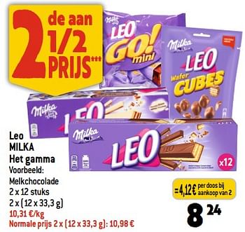 Promoties Leo milka het gamma - Milka - Geldig van 22/11/2023 tot 28/11/2023 bij Smatch
