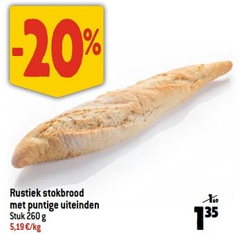 Promoties Rustiek stokbrood met puntige uiteinden - Huismerk - Smatch - Geldig van 22/11/2023 tot 28/11/2023 bij Smatch
