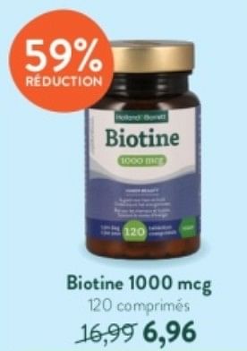 Promotions Biotine 1000 mcg - Produit maison - Holland & Barrett - Valide de 13/11/2023 à 26/11/2023 chez Holland & Barret