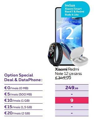 Promotions Xiaomi redmi note 12 128 gb 5g - Xiaomi - Valide de 15/11/2023 à 27/11/2023 chez Proximus