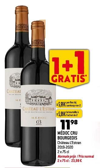 Promoties Médoc cru bourgeois - Rode wijnen - Geldig van 22/11/2023 tot 28/11/2023 bij Match
