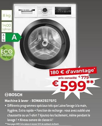 Promotions Bosch machine à laver - bowan28276fg - Bosch - Valide de 17/11/2023 à 27/11/2023 chez Exellent