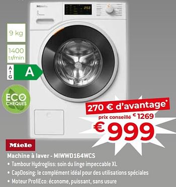 Promotions Miele machine à laver - miwwd164wcs - Miele - Valide de 17/11/2023 à 27/11/2023 chez Exellent