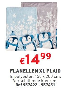 Promoties Flanellen xl plaid - Huismerk - Trafic  - Geldig van 22/11/2023 tot 27/11/2023 bij Trafic