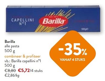 Promoties Barilla capellini n°1 - Barilla - Geldig van 15/11/2023 tot 28/11/2023 bij OKay