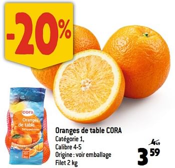 Promotions Oranges de table cora - Produit Maison - Smatch - Valide de 22/11/2023 à 28/11/2023 chez Smatch