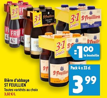 Promotions Bière d’abbaye st feuillien - St Feuillien - Valide de 22/11/2023 à 28/11/2023 chez Match