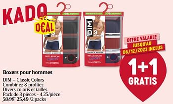 Promotions Boxers pour hommes dim - classic colors - Dim - Valide de 23/11/2023 à 29/11/2023 chez Delhaize