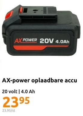 Promoties Ax-power oplaadbare accu - AX Power - Geldig van 22/11/2023 tot 28/11/2023 bij Action