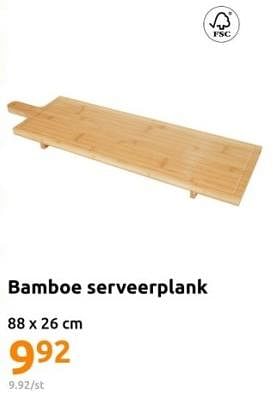 Promotions Bamboe serveerplank - Produit Maison - Action - Valide de 22/11/2023 à 28/11/2023 chez Action