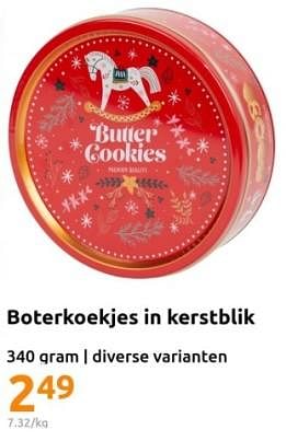 Promoties Boterkoekjes in kerstblik - Huismerk - Action - Geldig van 22/11/2023 tot 28/11/2023 bij Action