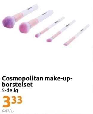 Promoties Cosmopolitan make-up- borstelset - Cosmopolitan - Geldig van 22/11/2023 tot 28/11/2023 bij Action