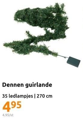 Promoties Dennen guirlande - Huismerk - Action - Geldig van 22/11/2023 tot 28/11/2023 bij Action