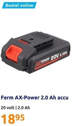 Promotions Ferm ax-power 2.0 ah accu - AX Power - Valide de 22/11/2023 à 28/11/2023 chez Action