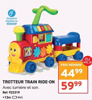 Promotions Trotteur train ride-on - Boum - Valide de 01/11/2023 à 28/11/2023 chez Trafic