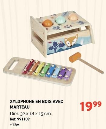 Promotions Xylophone en bois avec marteau - Produit maison - Trafic  - Valide de 01/11/2023 à 28/11/2023 chez Trafic
