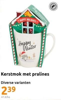 Promoties Kerstmok met pralines - Huismerk - Action - Geldig van 22/11/2023 tot 28/11/2023 bij Action