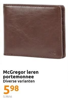 Promoties Mcgregor leren portemonnee - Mc Gregor - Geldig van 22/11/2023 tot 28/11/2023 bij Action