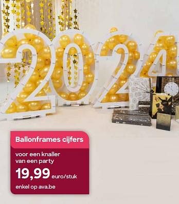 Promoties Ballonframes cijfers - Huismerk - Ava - Geldig van 01/11/2023 tot 30/11/2023 bij Ava