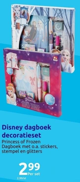 Promoties Disney dagboek decoratieset - Disney  Frozen - Geldig van 15/11/2023 tot 21/11/2023 bij Action