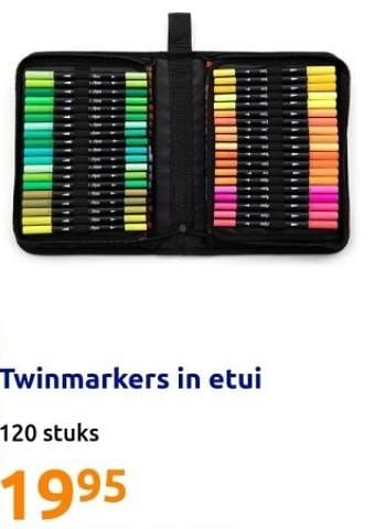 Promoties Twinmarkers in etui - Huismerk - Action - Geldig van 15/11/2023 tot 21/11/2023 bij Action