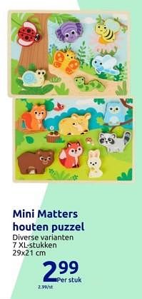 Promoties Mini matters houten puzzel - Mini Matters - Geldig van 15/11/2023 tot 21/11/2023 bij Action