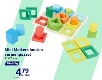 Promoties Mini matters houten vormenpuzzel - Mini Matters - Geldig van 15/11/2023 tot 21/11/2023 bij Action