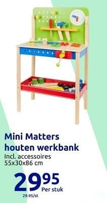 Promoties Mini matters houten werkbank - Mini Matters - Geldig van 15/11/2023 tot 21/11/2023 bij Action